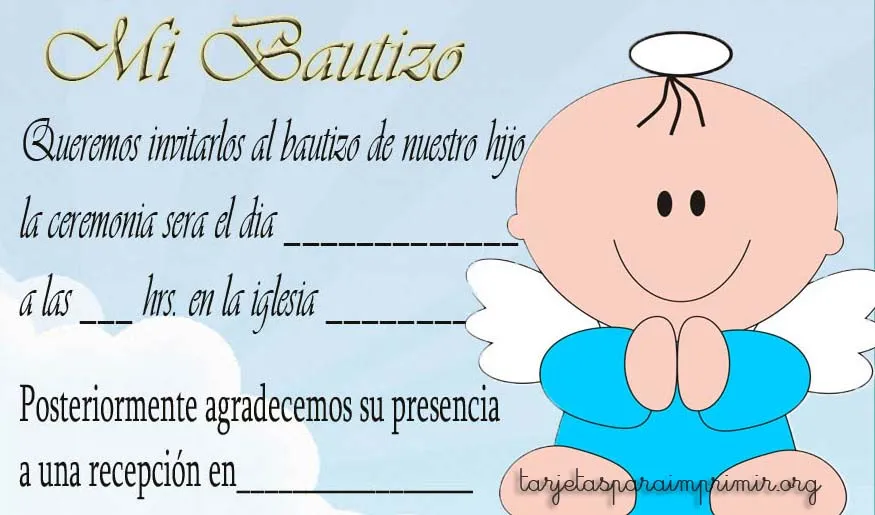 CoSqUiLLiTaS eN La PaNzA BLoGs: TARJETAS PARA BAUTISMO