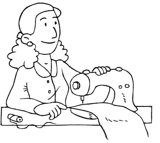 Una costurera para colorear - Imagui