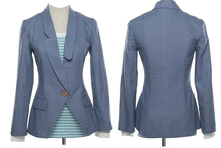 cot22 classial chaqueta de las mujeres de moda blazer chaquetas de ...
