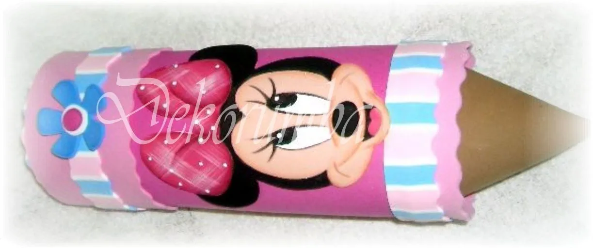 cotillon tipo cartuchera lapiz con imagen bidimensional en foamy