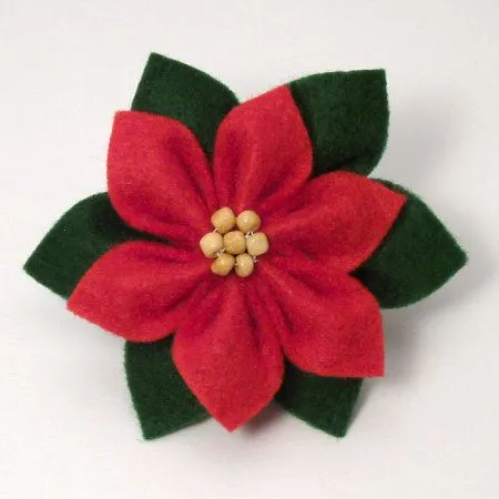 Cousas miñas: Flor de pascua en fieltro