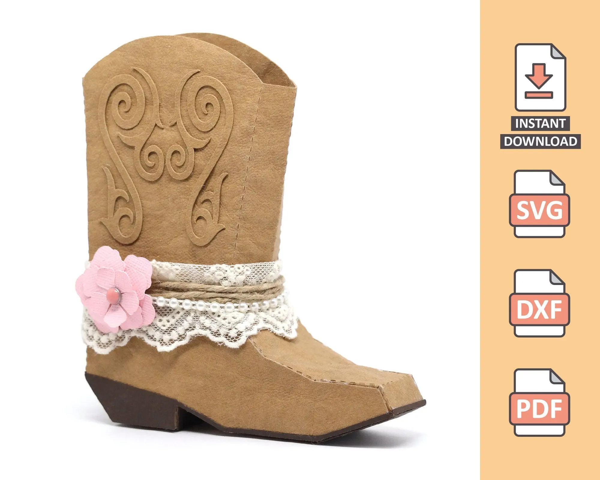 Cowgirl Boot Proyecto 3D para corte manual o corte a máquina - Etsy México Cowgirl Boot Proyecto 3D para corte manual o corte a máquina - Etsy México