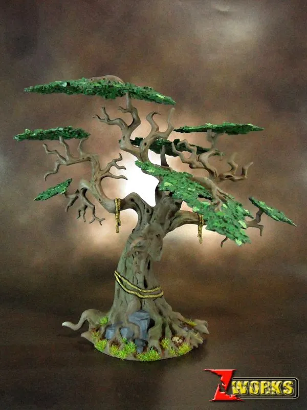 Cozillas: Escenografía. Árboles de Games Workshop.