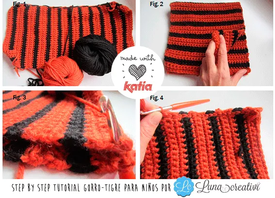 Craft Lovers ♥ Gorro-Tigre para niños por Lunadei Creativi ... Craft Lovers ♥ Gorro-Tigre para niños por Lunadei Creativi ...