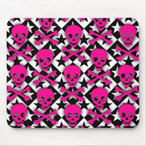 Cráneos y estrellas rosados de Emo Alfombrilla De Raton | Zazzle