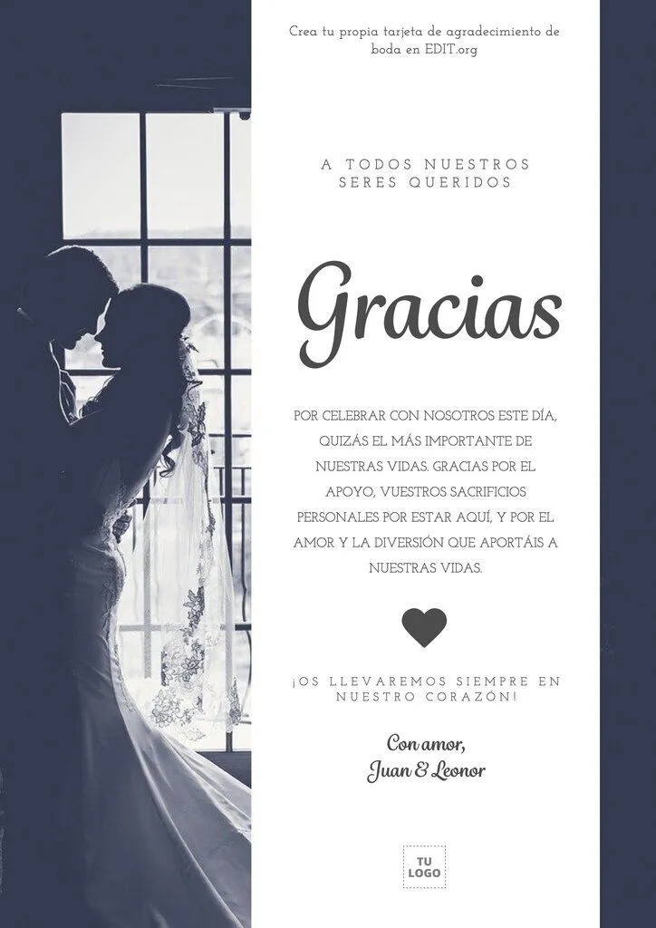 Crea gratis preciosas tarjetas de agradecimiento para bodas Crea gratis preciosas tarjetas de agradecimiento para bodas