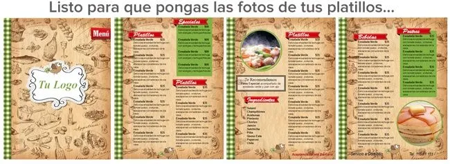 Crea tu propio menú para Restaurante o Cafeteria | Menus de ... Crea tu propio menú para Restaurante o Cafeteria | Menus de ...