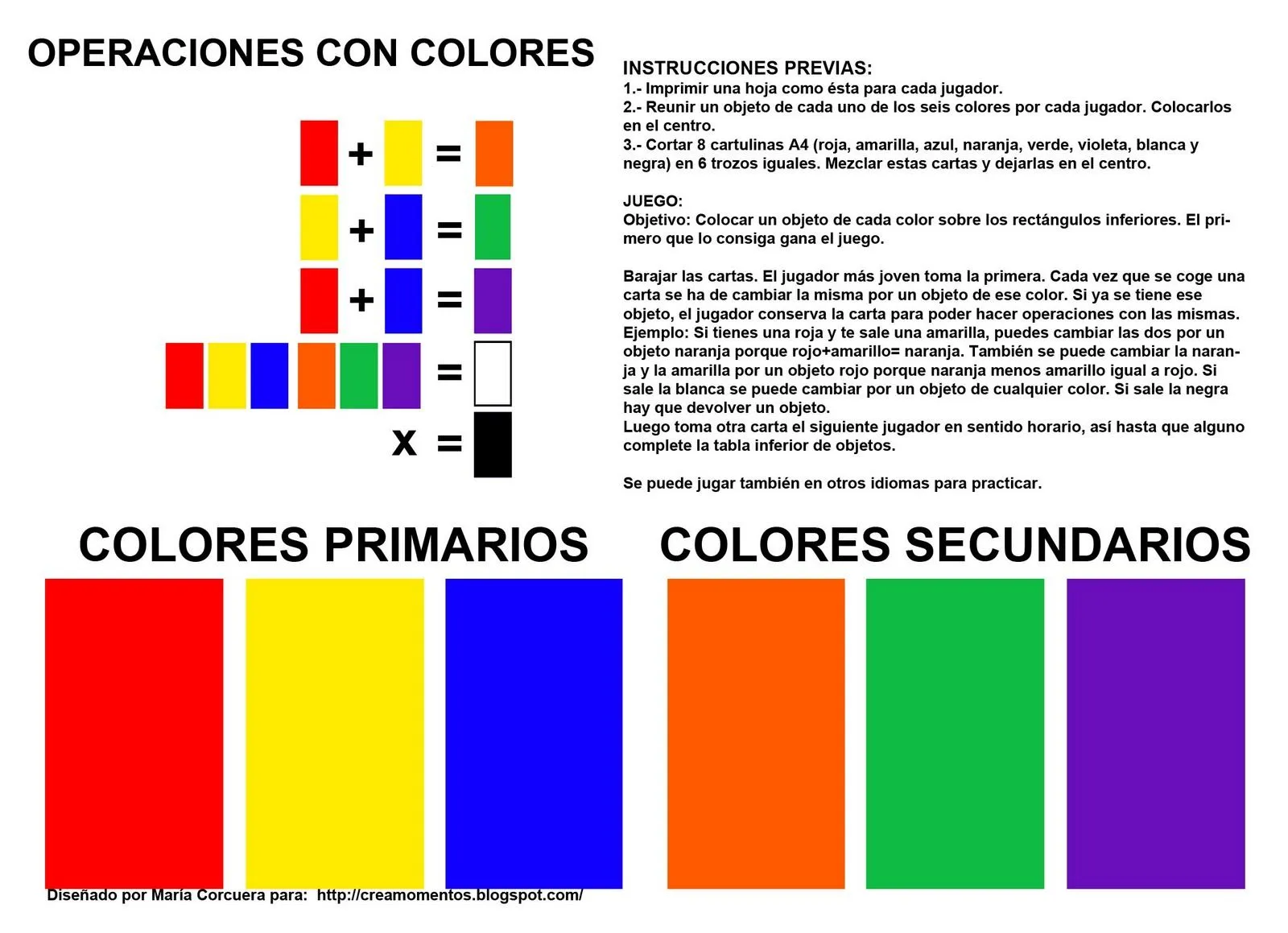 Crea momentos: SEMANA 24. Divertido juego de mesa con los colores ...