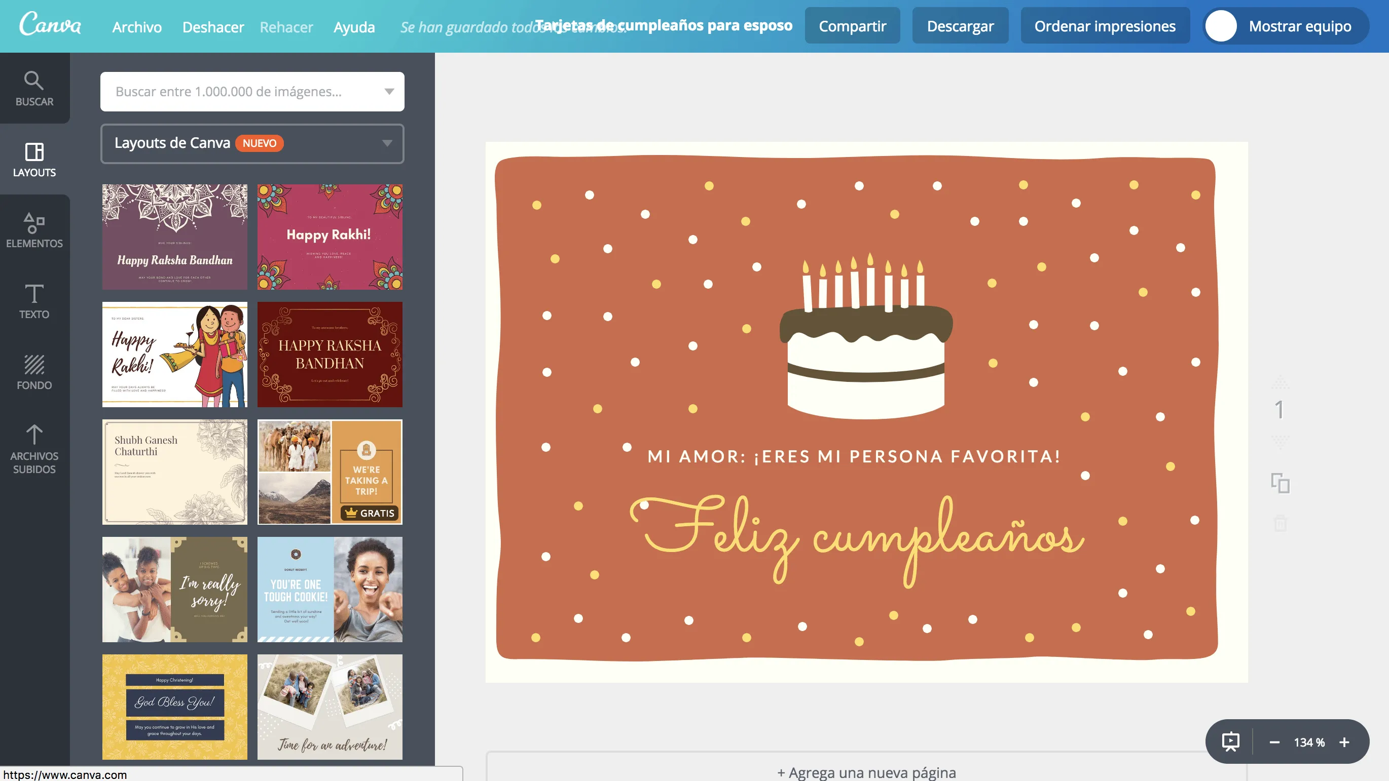 Crea tarjetas de cumpleaños para tu esposo gratis - Canva