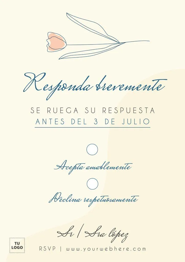 Crea Tarjetas RSVP con plantillas editables online
