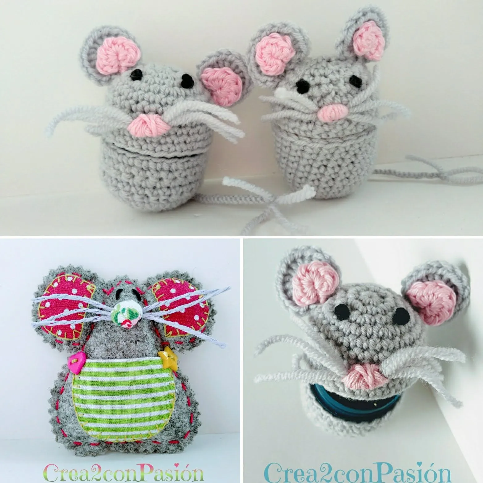 Crea2 Con Pasión: Ratón Pérez en dos versiones: crochet y fieltro Crea2 Con Pasión: Ratón Pérez en dos versiones: crochet y fieltro