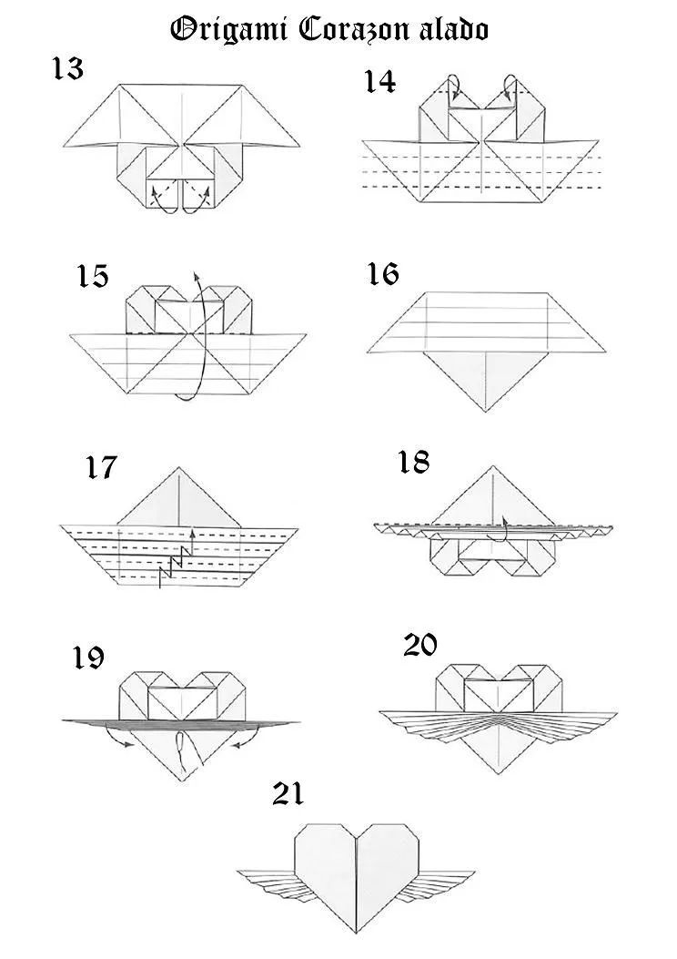 Creación Artesanal Origami Como hacer un Corazón Alado (corazón ... Creación Artesanal Origami Como hacer un Corazón Alado (corazón ...