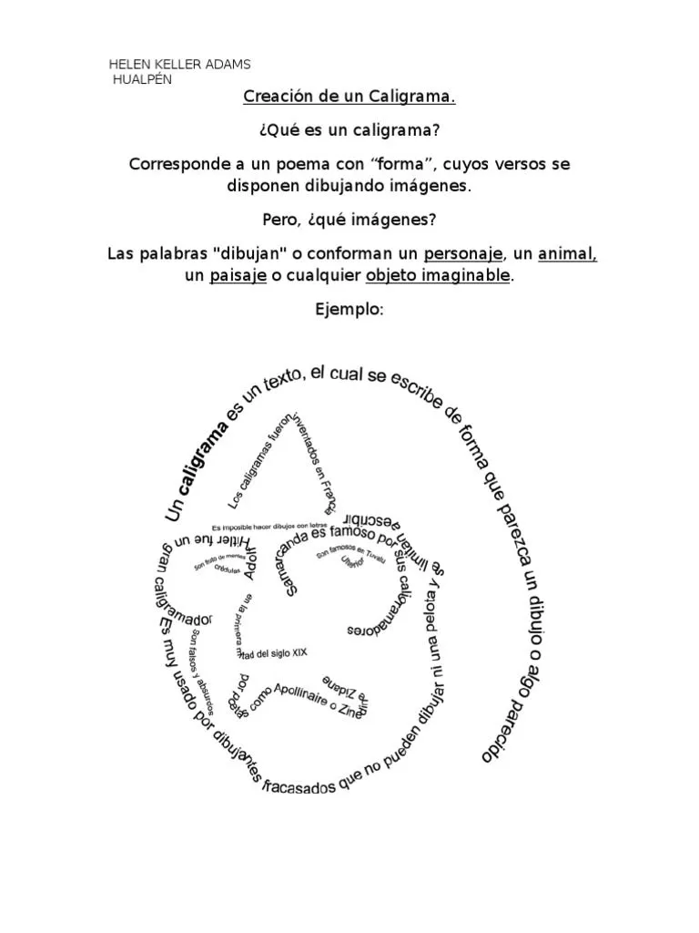 Creación de Un Caligrama | PDF | Lápiz | Escritura Creación de Un Caligrama | PDF | Lápiz | Escritura