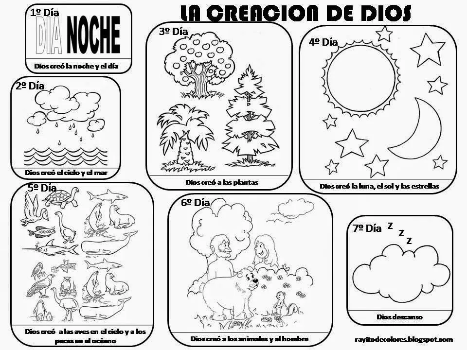 La Creación de Dios para Colorear ~ Dibujos para Niños La Creación de Dios para Colorear ~ Dibujos para Niños