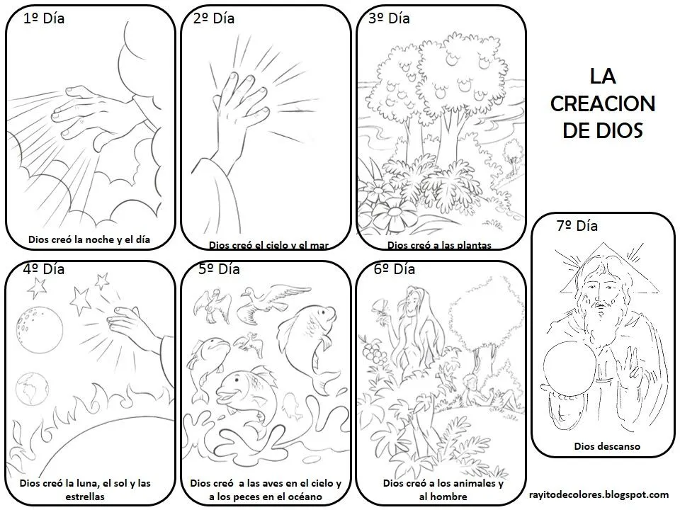 Creación de Dios en Dibujos para colorear | Rayito de Colores Creación de Dios en Dibujos para colorear | Rayito de Colores