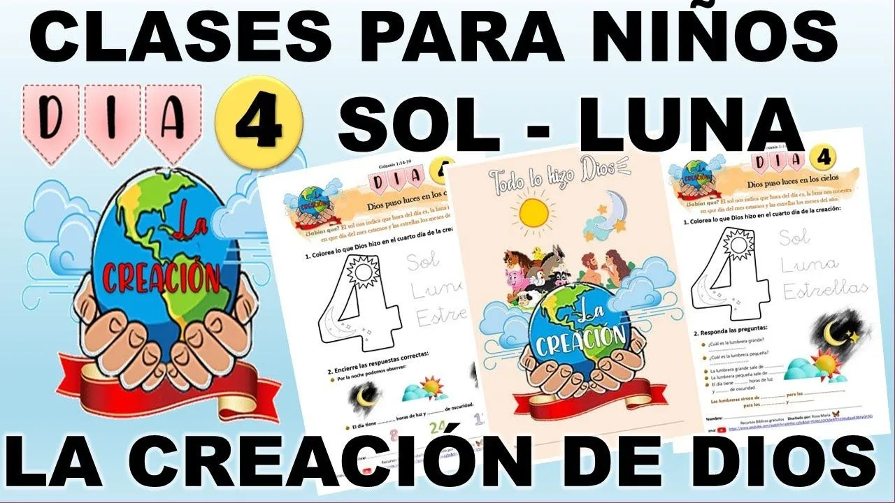 DIA 4 DE LA CREACION DE DIOS PARA NIÑOS @RosaMariaV #DIY #CLASESBIBLICASPARANIÑOS - YouTube DIA 4 DE LA CREACION DE DIOS PARA NIÑOS @RosaMariaV #DIY #CLASESBIBLICASPARANIÑOS - YouTube