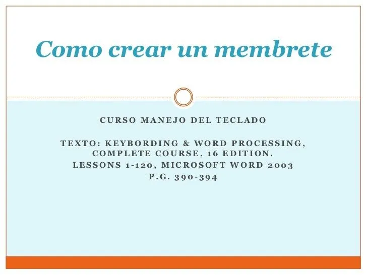 Creación del Membrete