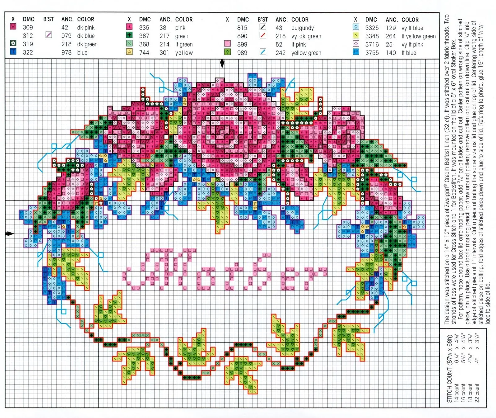 Creación Punto por Punto: Flores en punto de cruz