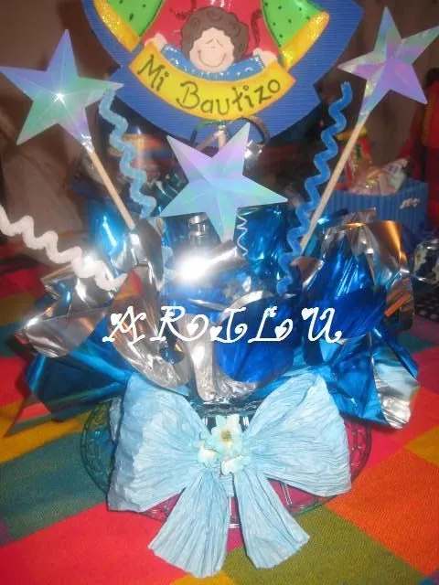 CREACIONES ARILU: CENTRO DE MESA PARA BAUTIZO VIRGENCITA PLIS