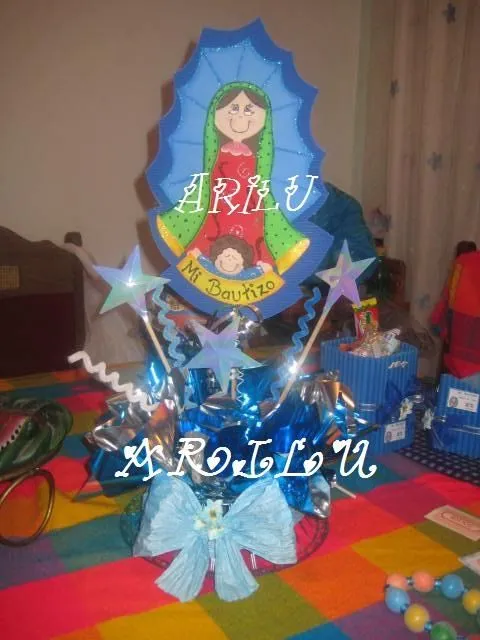 CREACIONES ARILU: CENTRO DE MESA PARA BAUTIZO VIRGENCITA PLIS CREACIONES ARILU: CENTRO DE MESA PARA BAUTIZO VIRGENCITA PLIS