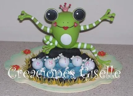 Creaciones Giselle - - Adornos para Tortas - Rana Reina - AT101