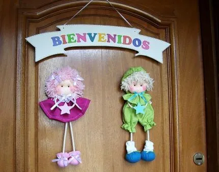 Creaciones Giselle - - Carteles con Muñecos - Cartel de Bienvenidos Creaciones Giselle - - Carteles con Muñecos - Cartel de Bienvenidos