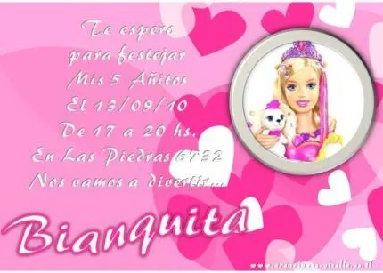 Invitación barbie cumpleaños - Imagui