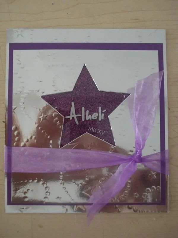 Creaciones en Papel: Invitaciones de XV con estrellas Creaciones en Papel: Invitaciones de XV con estrellas