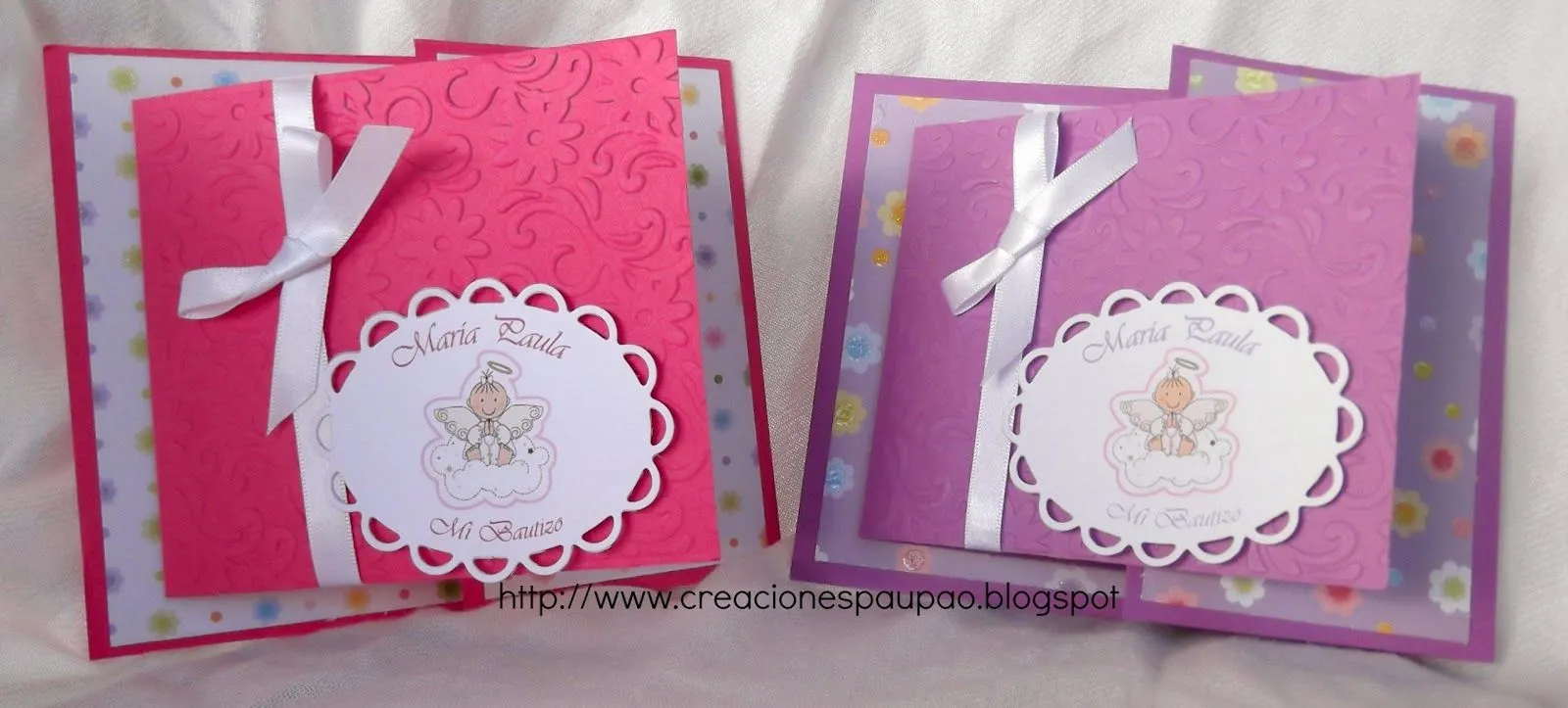Creaciones Paupao: Tarjetas Bautizo Niña