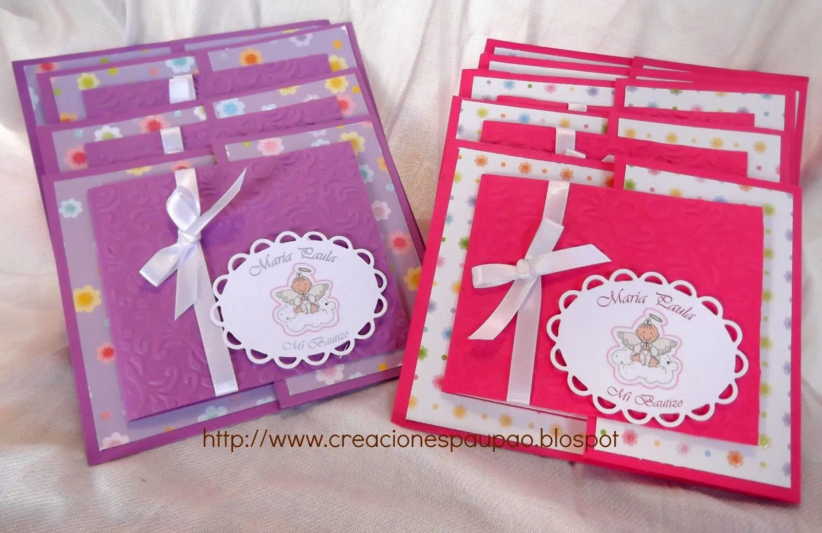 Creaciones Paupao: Tarjetas Bautizo Niña