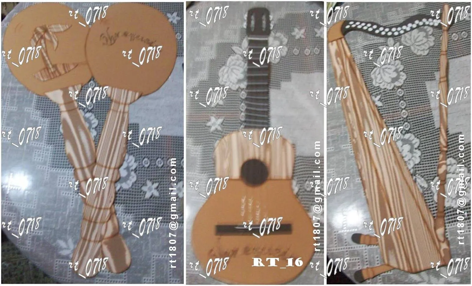 Creaciones Rt: Arpa, cuatro y maracas en foami Creaciones Rt: Arpa, cuatro y maracas en foami