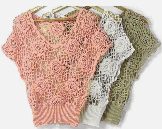 Creaciones VM: Blusa tejida a crochet con patrón Creaciones VM: Blusa tejida a crochet con patrón
