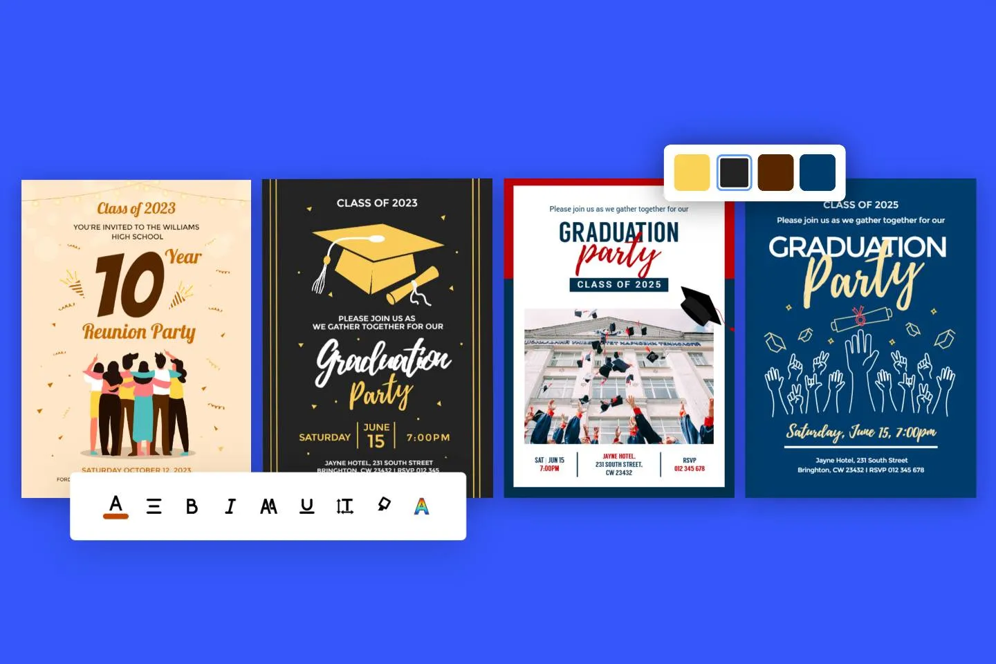 Creador de Invitaciones de Graduación: ¡Invitaciones Inolvidables de Graduación en línea Gratis | Fotor Creador de Invitaciones de Graduación: ¡Invitaciones Inolvidables de Graduación en línea Gratis | Fotor