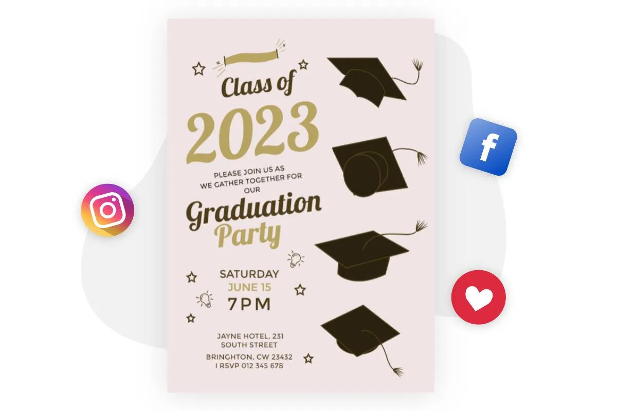 Creador de Invitaciones de Graduación: ¡Invitaciones Inolvidables de Graduación en línea Gratis | Fotor Creador de Invitaciones de Graduación: ¡Invitaciones Inolvidables de Graduación en línea Gratis | Fotor