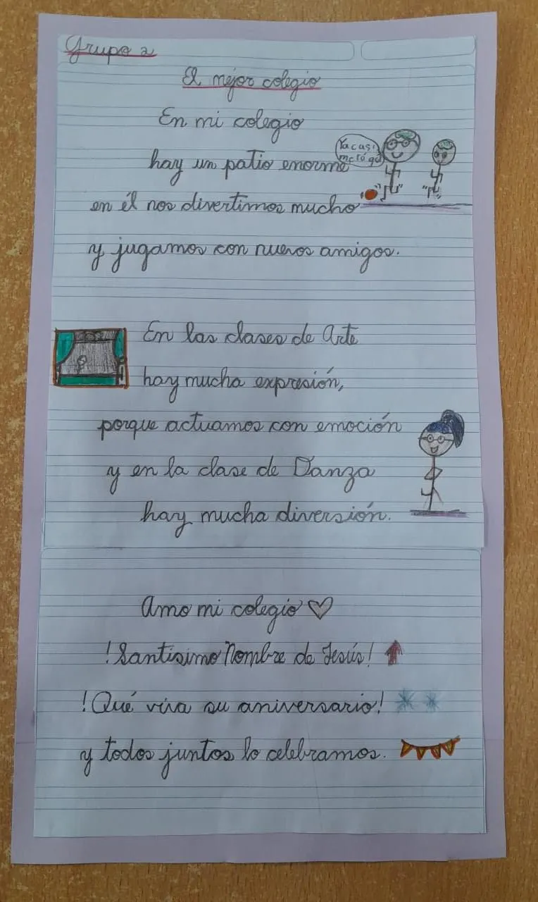 Creamos poemas para nuestro colegio - Colegio Santísimo Nombre de Jesús Creamos poemas para nuestro colegio - Colegio Santísimo Nombre de Jesús