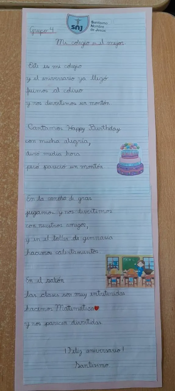 Creamos poemas para nuestro colegio - Colegio Santísimo Nombre de Jesús Creamos poemas para nuestro colegio - Colegio Santísimo Nombre de Jesús