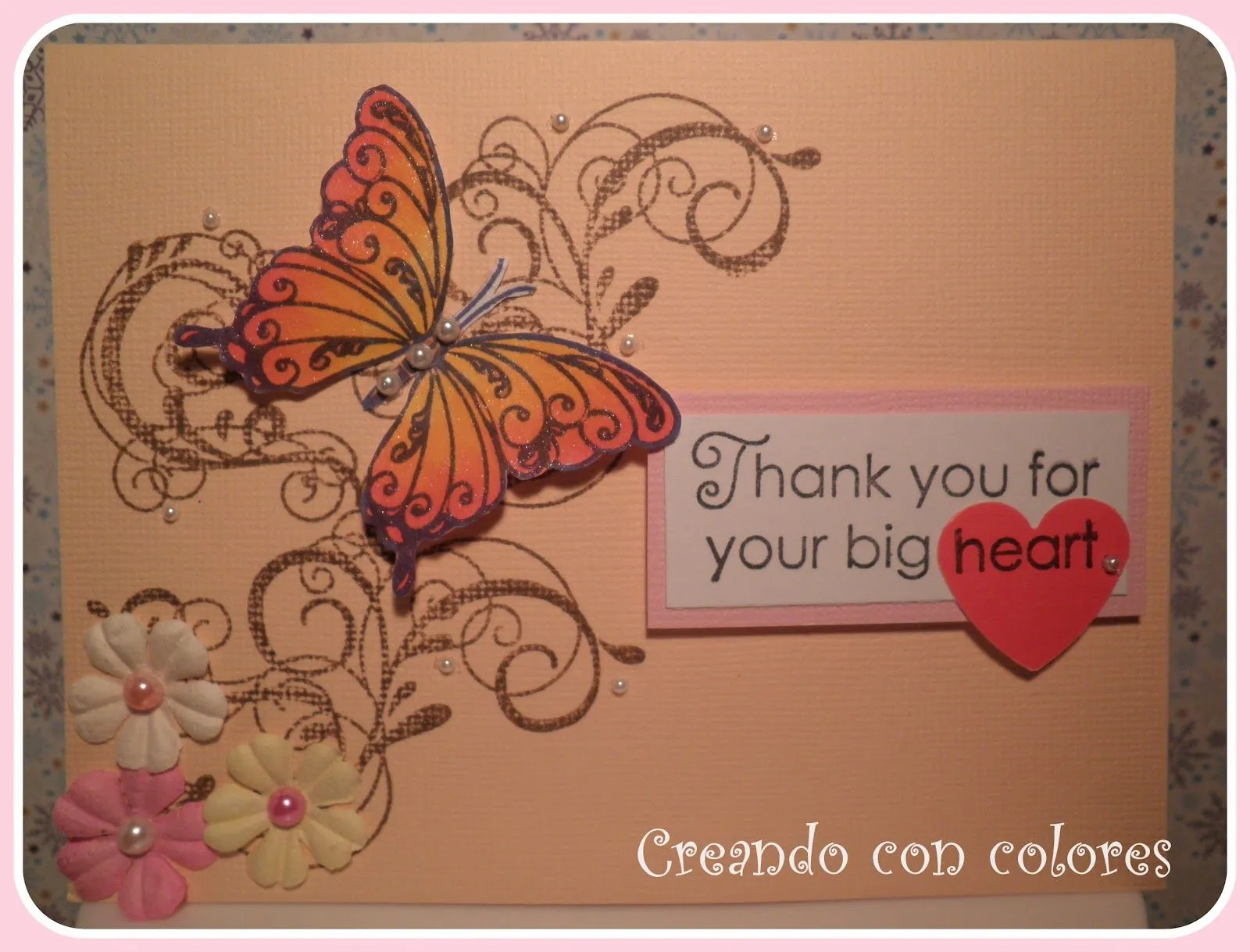 Creando con colores: Estampando directo en la tarjeta.