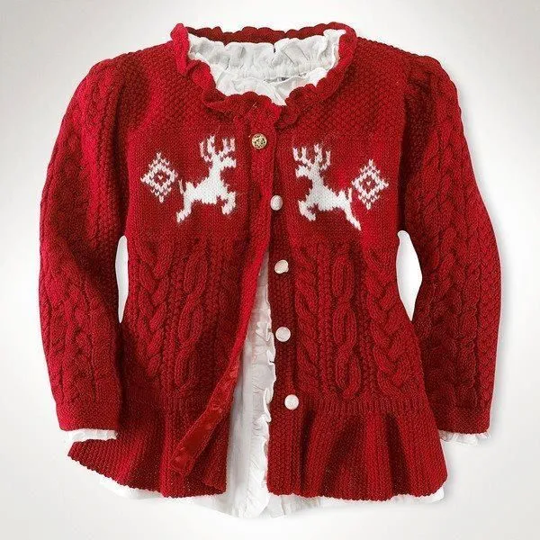 Suéter para niña en dos agujas. | Abrigate | Pinterest