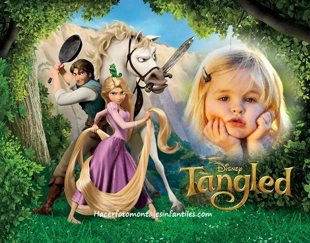 Fotomontaje de Rapunzel y Flynn | Fotomontajes infantiles Fotomontaje de Rapunzel y Flynn | Fotomontajes infantiles