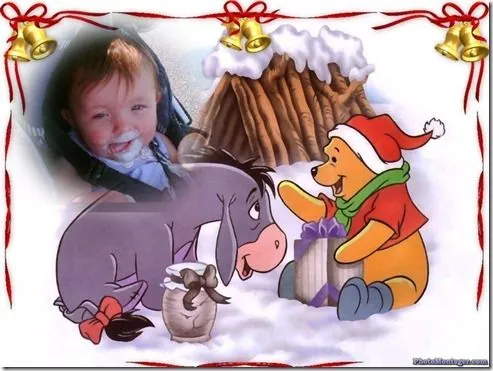 Crear fotomontajes Navidad con Winnie the Pooh - pintar y jugar
