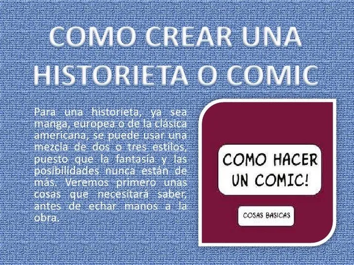 Como crear una historieta o comic