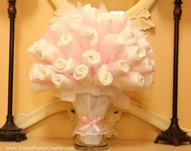 Como Puedo Crear: Ramo de Pañales Baby Shower. Tutorial Como Puedo Crear: Ramo de Pañales Baby Shower. Tutorial