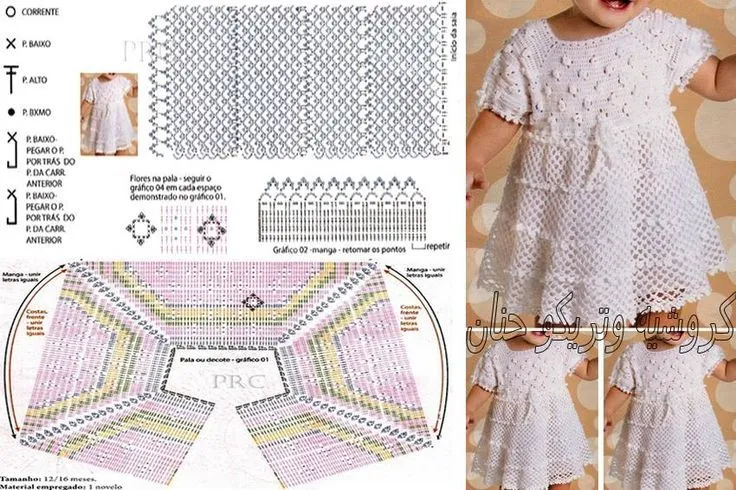 Crochet dress. Diagrama | crochetbaby | Pinterest | Crochet ...