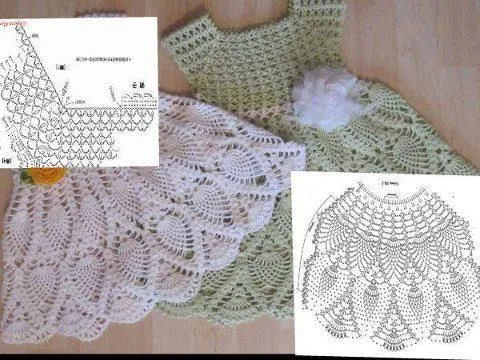 Todo para Crear ... : vestidos en crochet para nenas | Chambritas ...