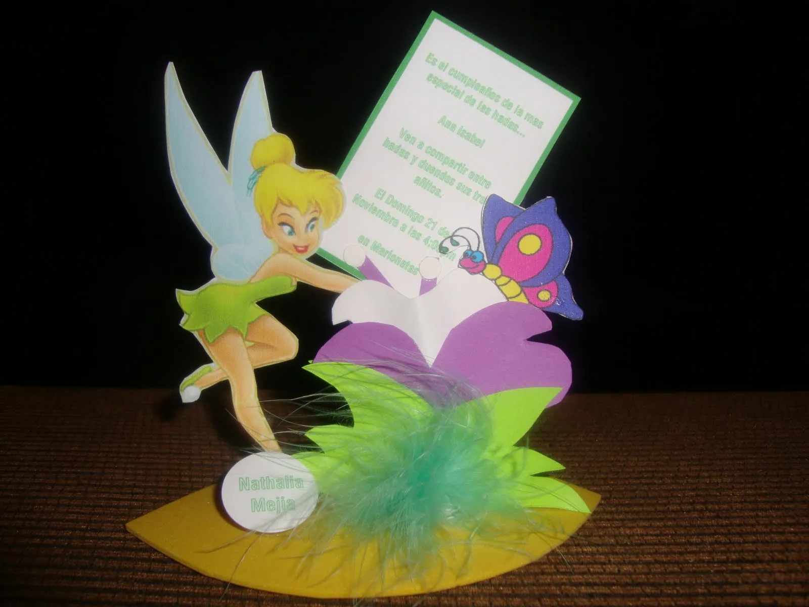 crEativando....idEas...evEntos.: INVITACION DE TINKERBELL
