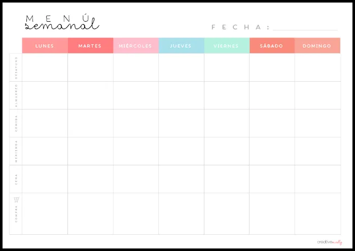 Creative Mindly: menús semanales, tipografías de comida y fiesta ... Creative Mindly: menús semanales, tipografías de comida y fiesta ...