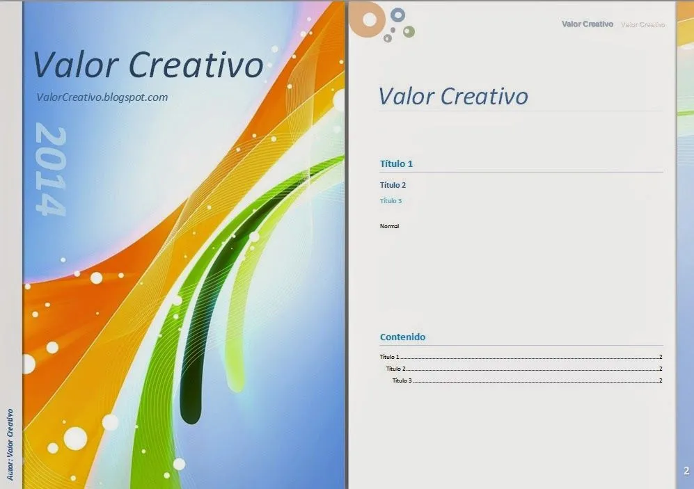 Valor Creativo: Plantillas Word 2003, 2007, 2010 y 2013 Valor Creativo: Plantillas Word 2003, 2007, 2010 y 2013
