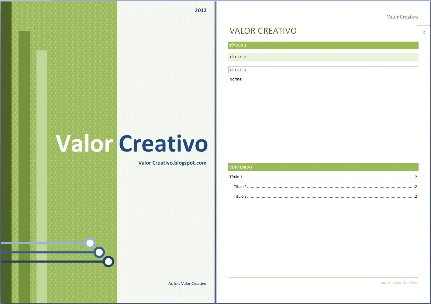 Valor Creativo: Plantillas Word 2007, 2010 y 2003 Valor Creativo: Plantillas Word 2007, 2010 y 2003