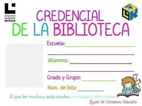 Credencial de la Biblioteca | Biblio | Pinterest