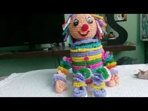 PAYASO DE CREPE CORRUGADO PARTE 1/3-MANUALIDADES-comiedo rico y ...